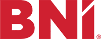 logo of BNI, with the letters "BNI" in red.